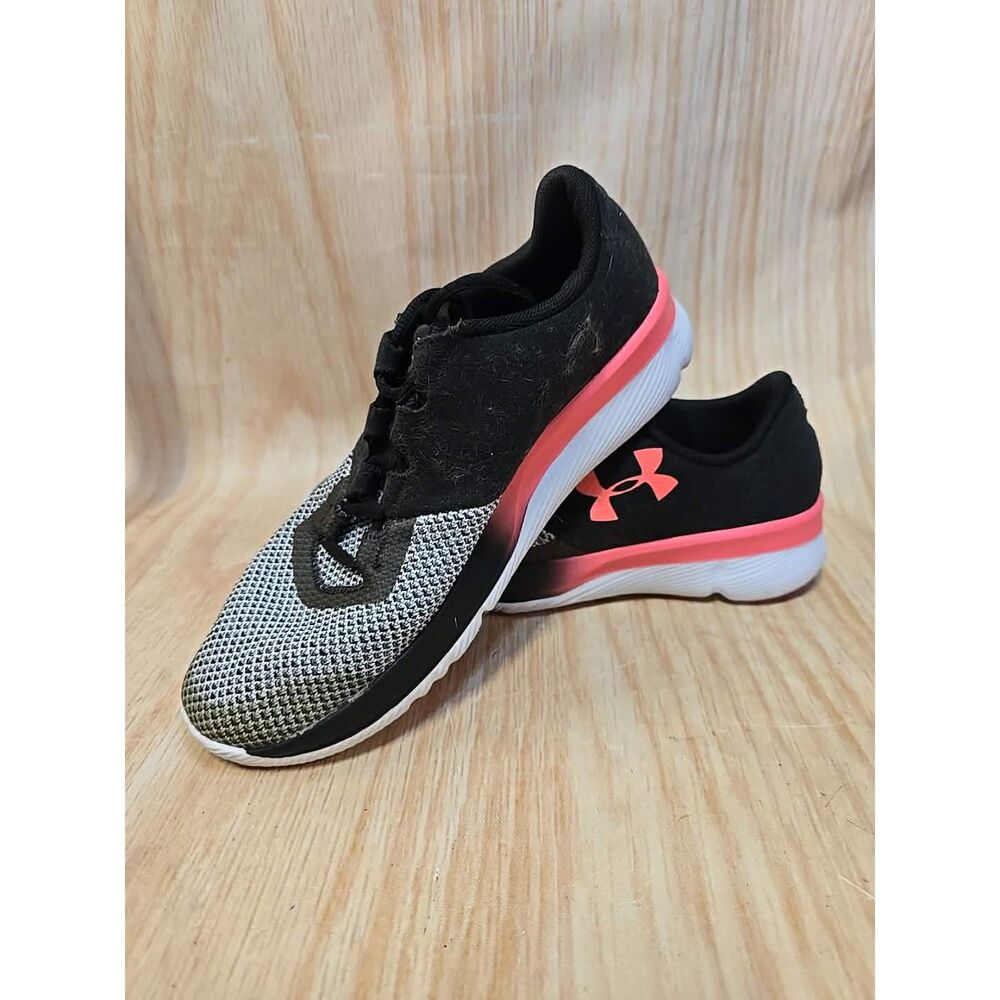 Under Armour YOUTH Women's 5 Running Shoes PINK BLACK WHITE Athletic Sneakers